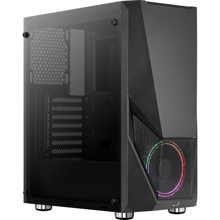 AEROCOOL BOITIER PC Zauron Saturn – FRGB V1 – Noir – Verre trempé – Format ATX (ACCM-PV23013.11)