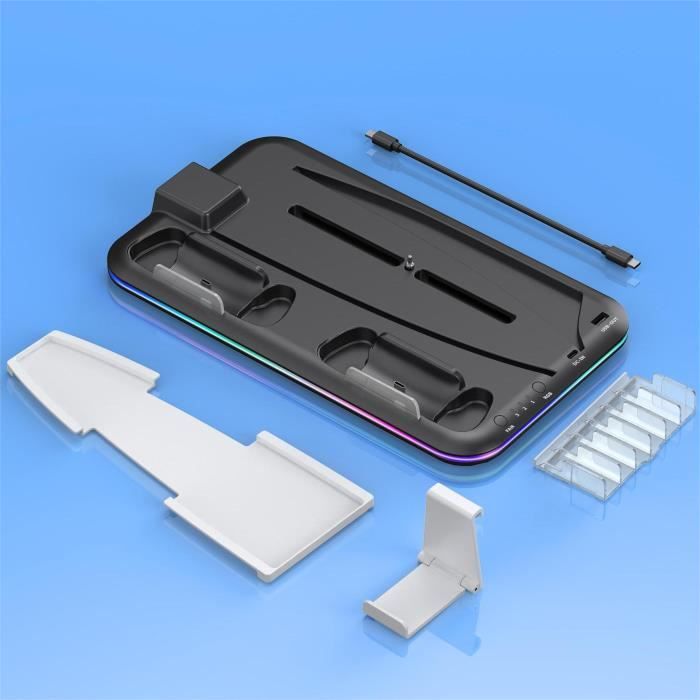 Station De Refroidissement KIWIHOME Pour PS5 - Support Vertical Avec Ventilateurs RGB 3 Vitesses, Alimentation USB, Plastique