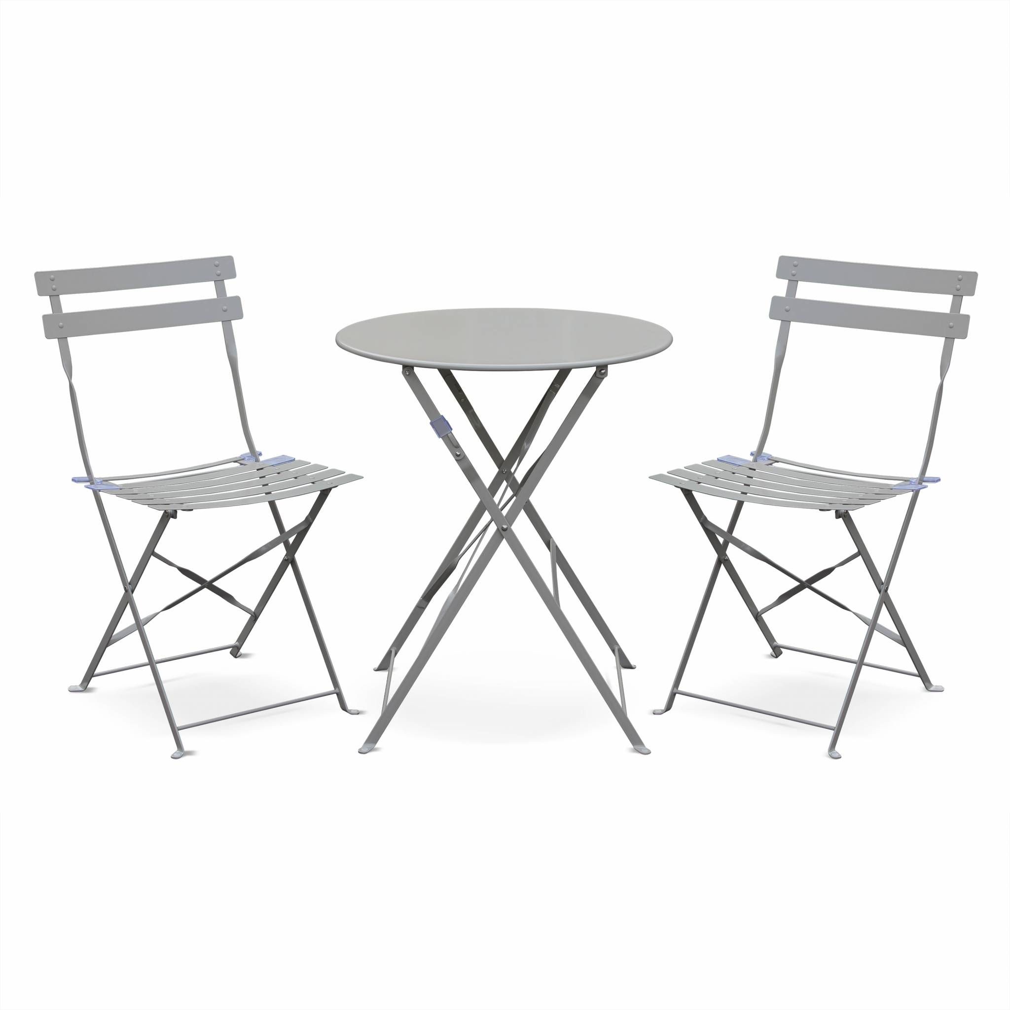 Emilia Table Style Bistrot 2 Places Gris Taupe Achat Vente