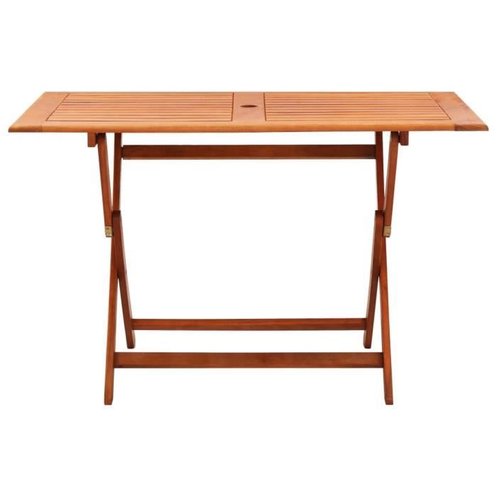 Table rectangulaire pliante en bois d'eucalyptus FSC robuste