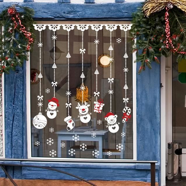 Fenetre De Noel Snowball Amovible Accueil Vinyl Decal Stickers Muraux Decor Achat Vente Stickers De Vitrine Fenetre De Noel Snowball Cdiscount