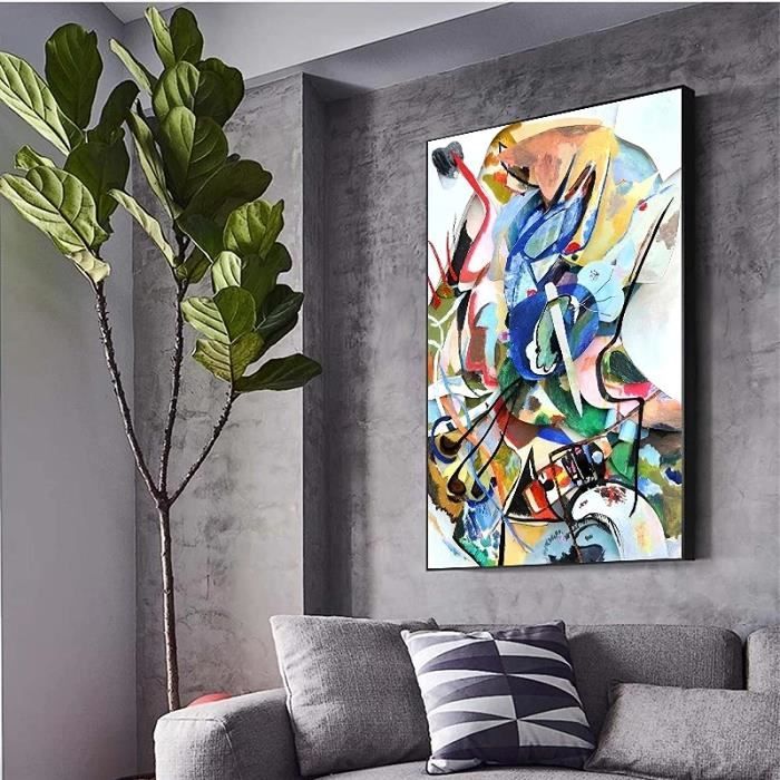 Affiche Tableau Kandinsky 'Avec Et Contre' - Dimensions 100 X 70 Cm, Impression Artistique Neuve Affiche Kandinsky Avec Et Contre