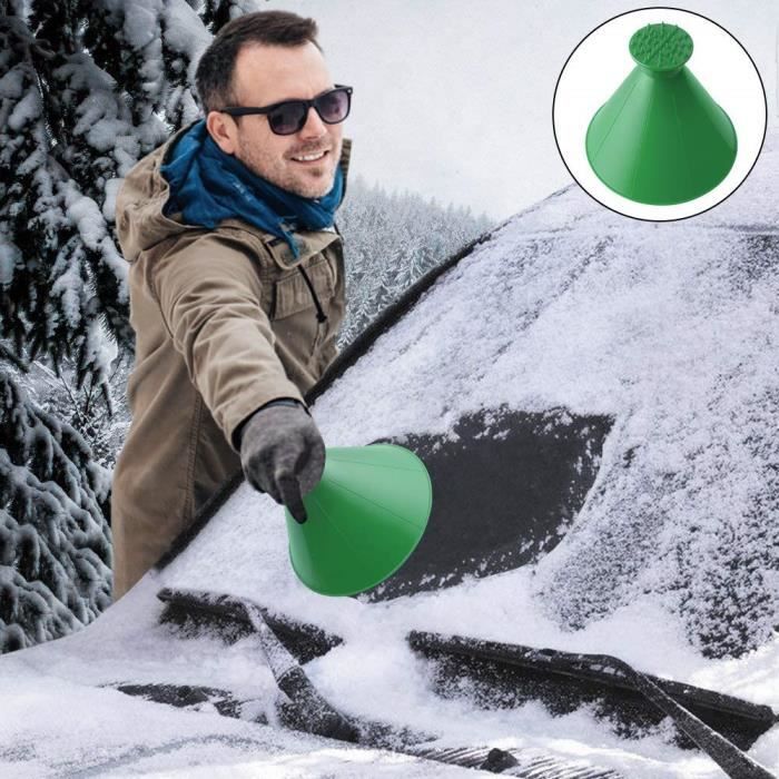 Grattoir à Glace Et Brosse à Neige Télescopique - 3 En 1, Manche 65-83 Cm, Tête Rotative 360°