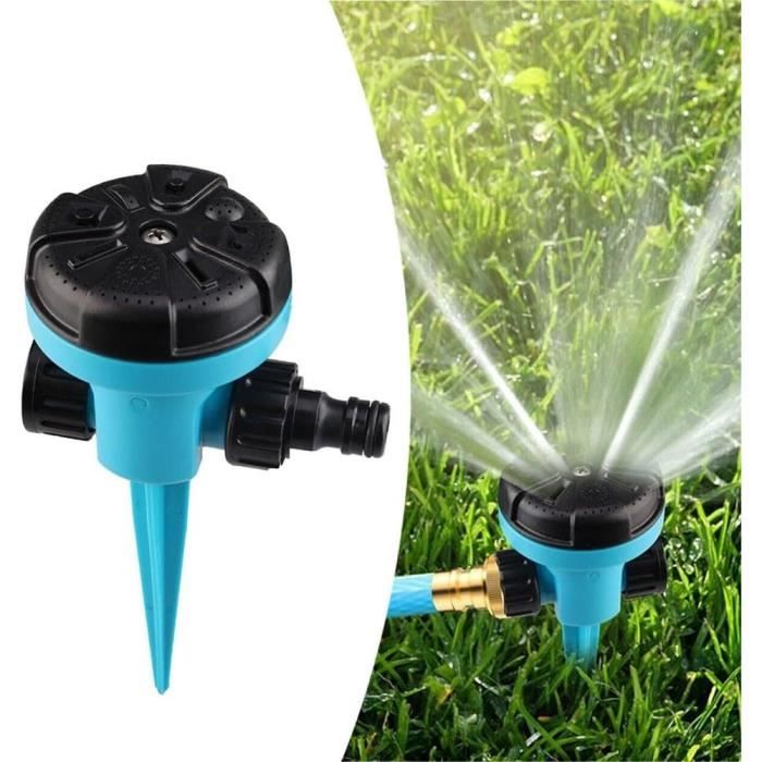 Lot De 3 Arroseurs De Jardin Rotatifs 360° - Réglage Angle 90°/180°/360° - Pour Pelouse, Potager, Fleurs - Installation Facile Sur Tuyau - 11