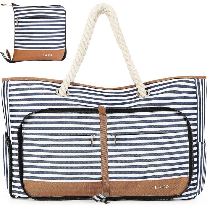 Grand sac de plage imperméable à l'eau léger 21 pouces femmes oversize tote  bag pour voyage de plage Swim-wtake