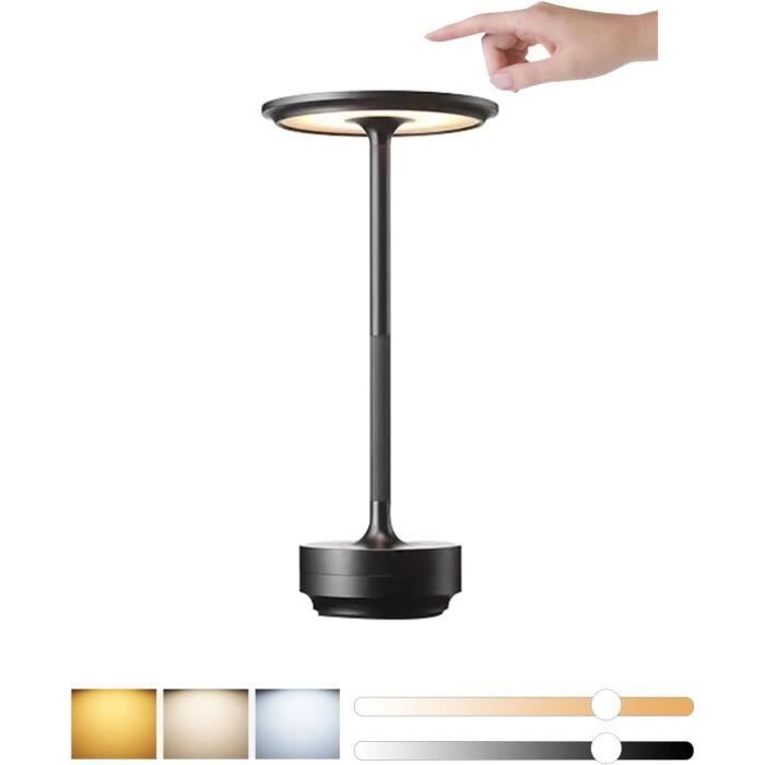 Lampes De Table LED Lot De 2 Sans Fil Lampe Intensité Variable Avec 3 Températures Noir - Lampe à Poser