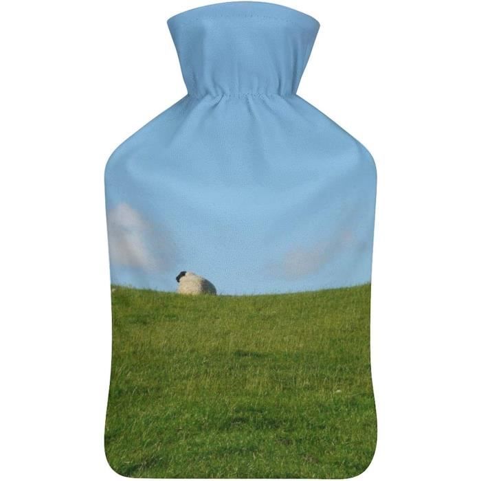 Peau De Mouton - BOUILLOTTE SET 2,0 L Douillé Cache-Bouteille D'eau Chaude Caoutchouc Bouteille - Cappuccino