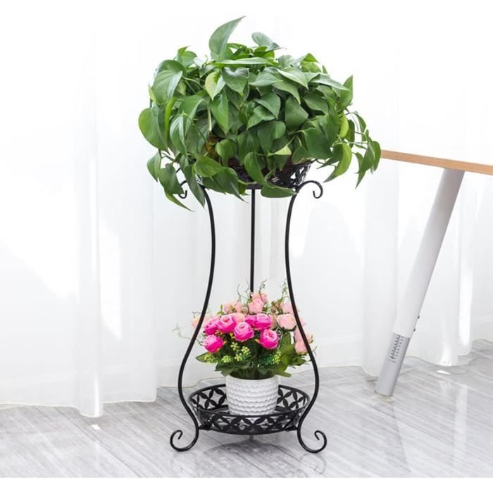 Support Pour Plantes En Métal - 50cm Hauteur - Étagère Amovible Pour Pots De Fleurs Balcon Ou Jardin