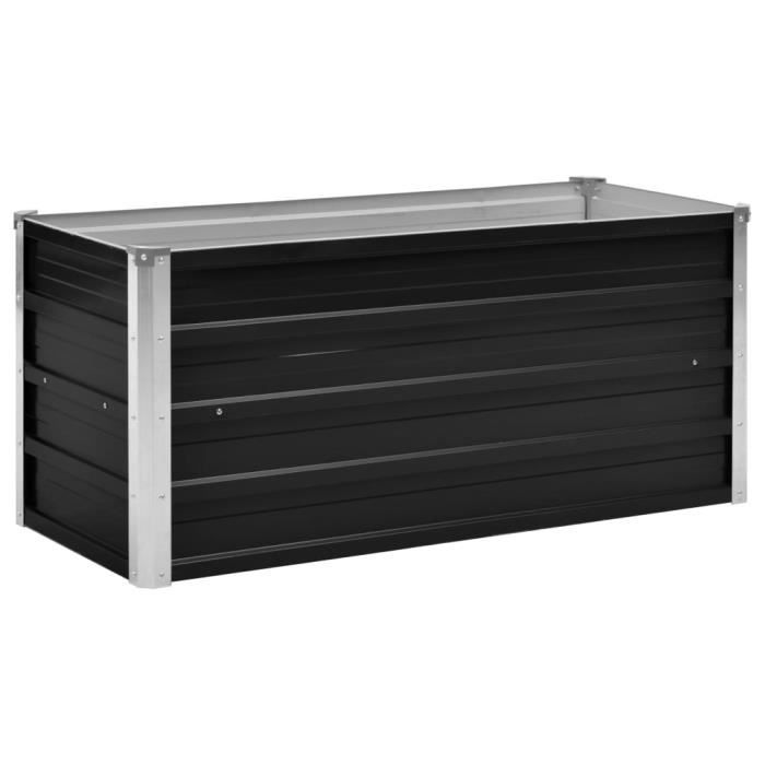 Jardinière - KAI - Anthracite - Acier galvanisé - 100 x 40 x 45 cm - Rectangulaire