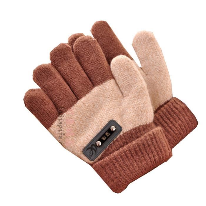 1 Paire Enfants Bebe Garcon Fille Epaissir Gants Hiver Plein Air Chaud Plein Doigts Mitaines Cafe Leger Cdiscount Pret A Porter