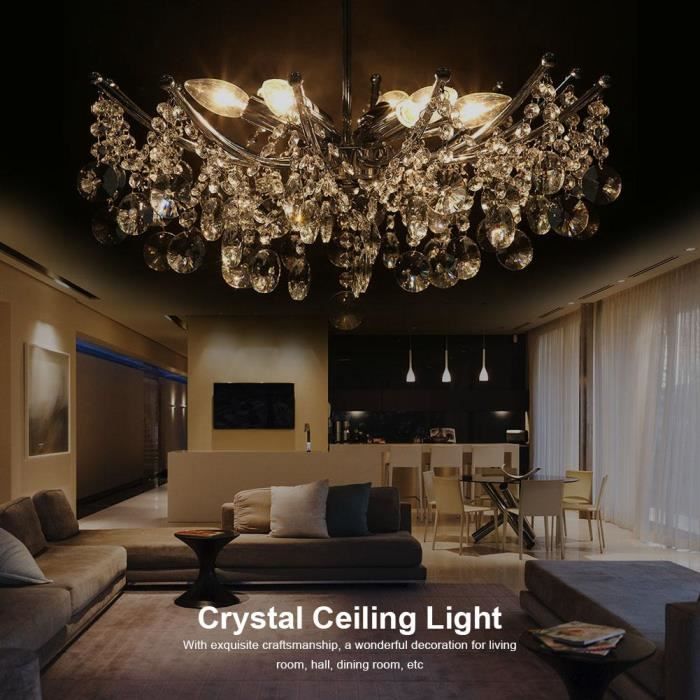 Luxe Lustre Suspension Luminaire D Interieur Lampe En Cristal