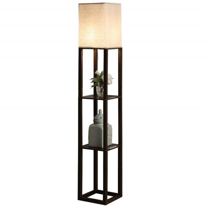 Qianguang Lampadaire En Bois De 1 6 M Avec Etageres Pour Chambre
