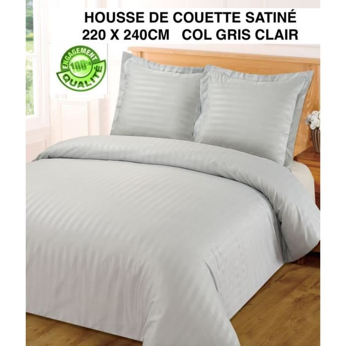 Linge De Lit Bon Rapport Qualité Prix Housse De Couette Satin A Rayures Gris Clair 220 X 240 2 Taies Bon Rapport Qualite Prix Achat Vente Housse De Couette Seule Cdiscount