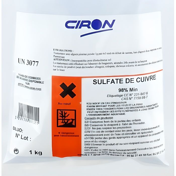 Sulfate de cuivre 1kg CIRON