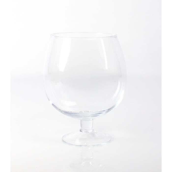 Vase boule sur pied - Grand verre à brandy LIAM, transparent, 20 cm, Ø ...
