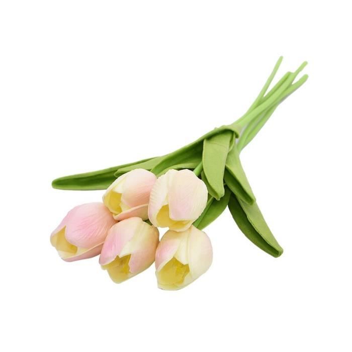 Bouquet de fleurs artificielles tulipes blanches, 5 10 pièces, fausses  fleurs de Calla en PU au toucher réel p F15 5pcs -GE16506 - Cdiscount Maison