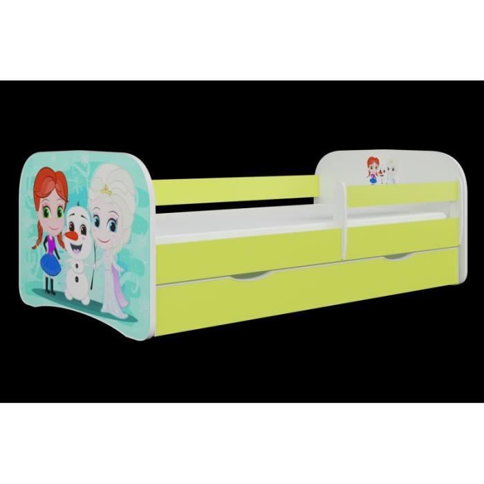 Lit enfant Kocot Kids La Reine des neiges vert 140x70 sans tiroir ni matelas Lit enfant Kocot Kids La Reine des neiges vert 140x70 sans tiroir ni matelas