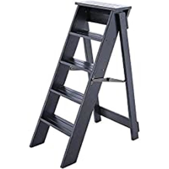Escabeau Portable à 3 marches, escabeau Pliant en Bois Massif, escabeaux Pliables multifonctionnels en Bois pour bibliothèque de Bureau de Cuisine