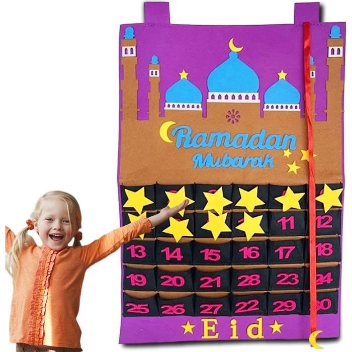 Calendrier du Ramadan en feutre Eid Mubarak 2023, calendrier avec
