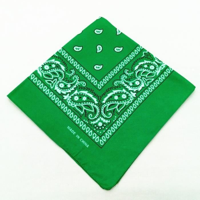 Foulard bandana violet en laine et soie, imprimé bandana