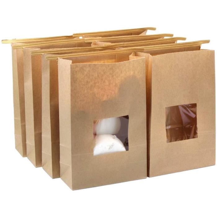 Lot 50 Sacs Papier Kraft Marron Sans Poignée 20 X 9 X 34,5 Cm – Recyclables & Alimentaires – Idéal Cadeaux & Courses