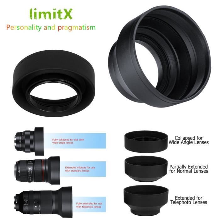 PATIKIL Pare-Soleil Fleur 52 Mm – Anti-Reflets Tulipe Avec Chiffon, Protection Objectif Photo Canon Nikon Sony