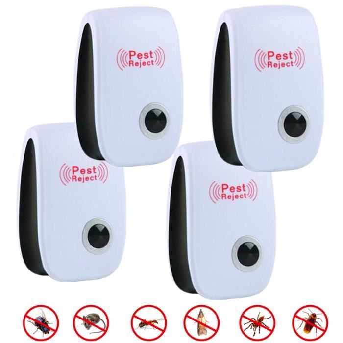 Lot De 6 Répulsifs à Ultrasons - Anti Moustiques, Souris, Cafards, Araignées - Écologique Et Sans Produit Chimique