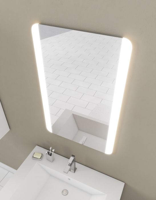 Miroir salle de bain LED auto-éclairant BORDER LINES 75x50
