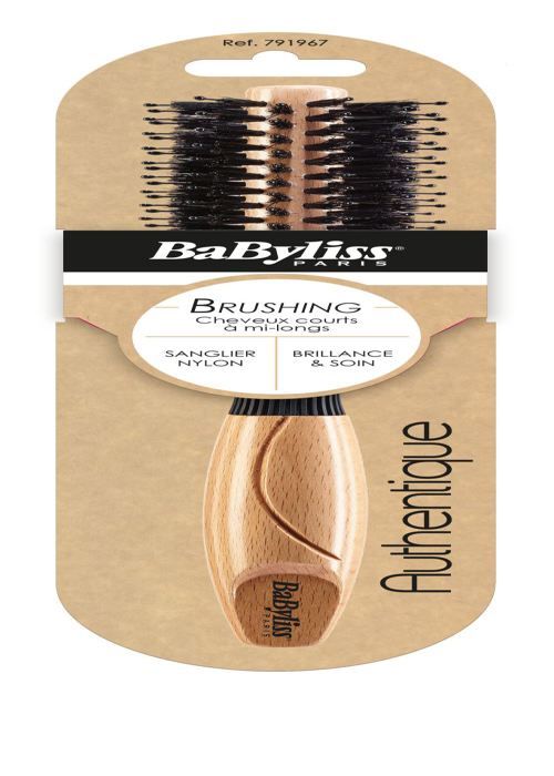 Brosse de Brushing - BABYLISS - 18 mm - Corps en céramique - Monture en bois - Poils mixtes