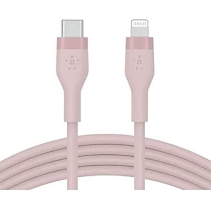 Belkin Cable USB-C vers Lightning BoostCharge Flex en silicone (2 m), certifie MFi (20 W)