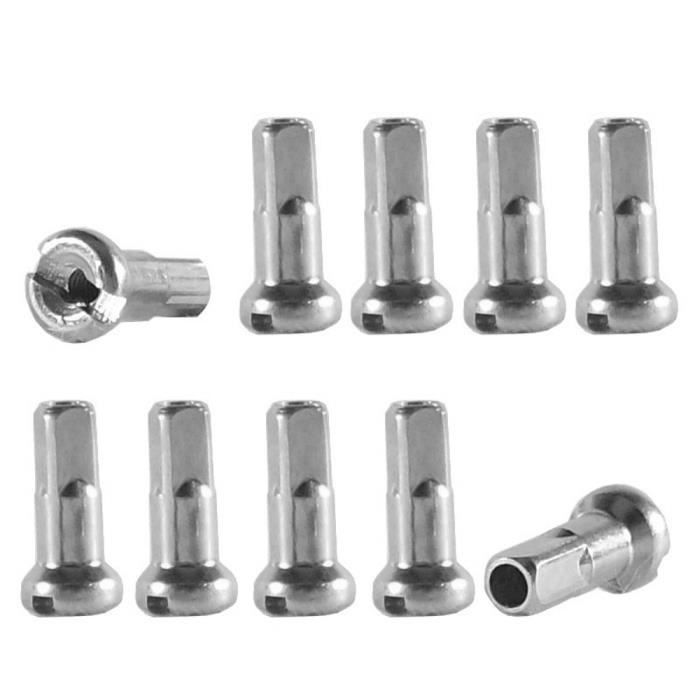 10x ECROU RAYON ARGENT 14G 14MM VELO CYCLE VTT VTC ROUTE VILLE