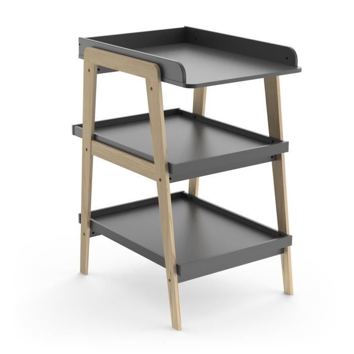 Table à langer TSUGA Bois massif et MDF .58 x P.71 1 x H.101 2 cm Pour matelas 50x70 cm