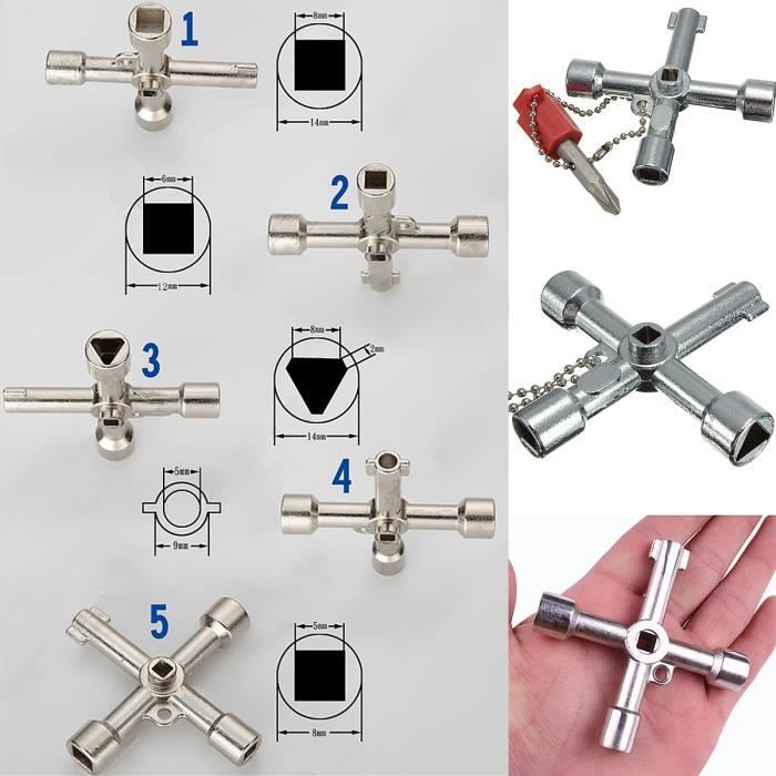 Tournevis universel 5 en 1 - EACHINE - Croix Carré Triangle Ascenseur  Electrique Cabinet - Compact et durable