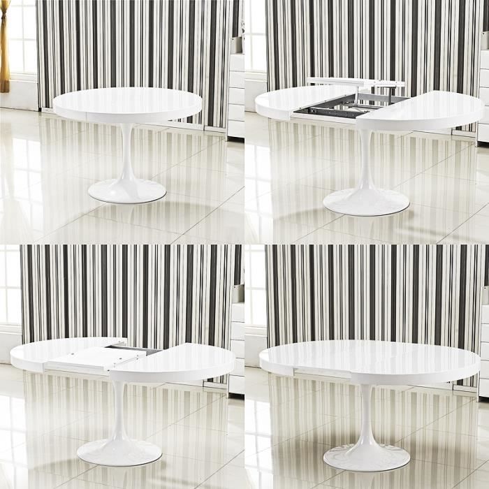 Table Ronde Extensible Angie Blanc Achat Vente Table A Manger