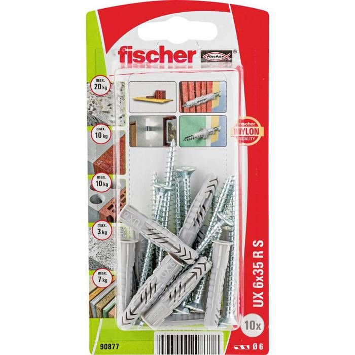 Fischer 090877 UX 6 x 35 R K NV Cheville universelle 35 mm 1 set