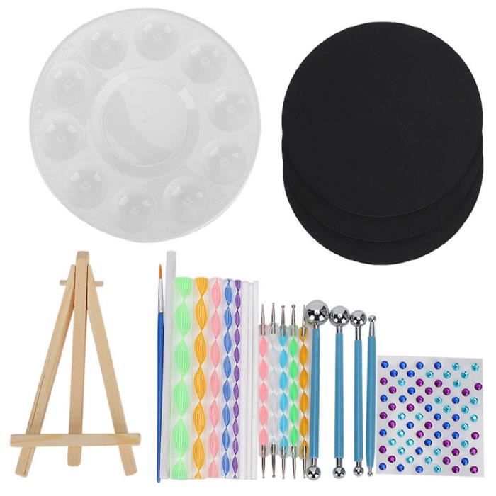 Sweieoni Kit 35 Pièces Outils Peinture Mandala - Pochoirs, Pinceaux, Stylos à Pois & Tiges Acryliques Pour Créations DIY