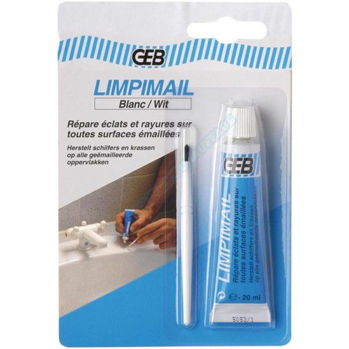 Pâte LIMPIMAIL 20 ml pour réparation des éclats d'émail sur sanitaires - GEB - 956831