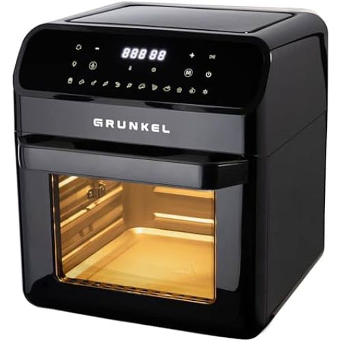 Grunkel - Friteuse à air XXL - Airfryer - FRYER OVEN 12 L et 1500 W avec panneau de commande numérique Multifonction et fenêtre - Grunkel