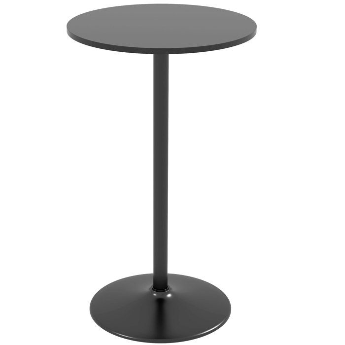 Table de bar - HOMCOM - ronde bistro mange-debout contemporain plateau peint cadre acier - métal - 60x60x102cm - noir Table de bar - HOMCOM - ronde bistro mange-debout contemporain plateau peint cadre acier - métal - 60x60x102cm - noir
