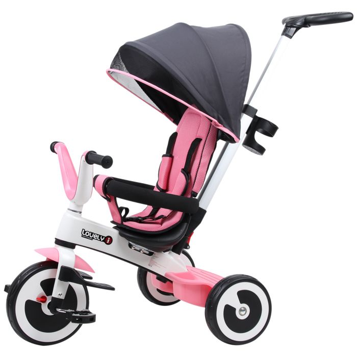 Tricycle enfant évolutif paresoleil pliable canne télescopique