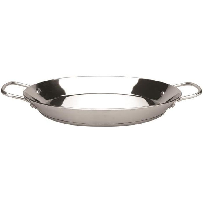 IBILI - Poêle à paella Premier, 40 cm, Acier inoxydable, 9 portions, Compatible avec l’induction