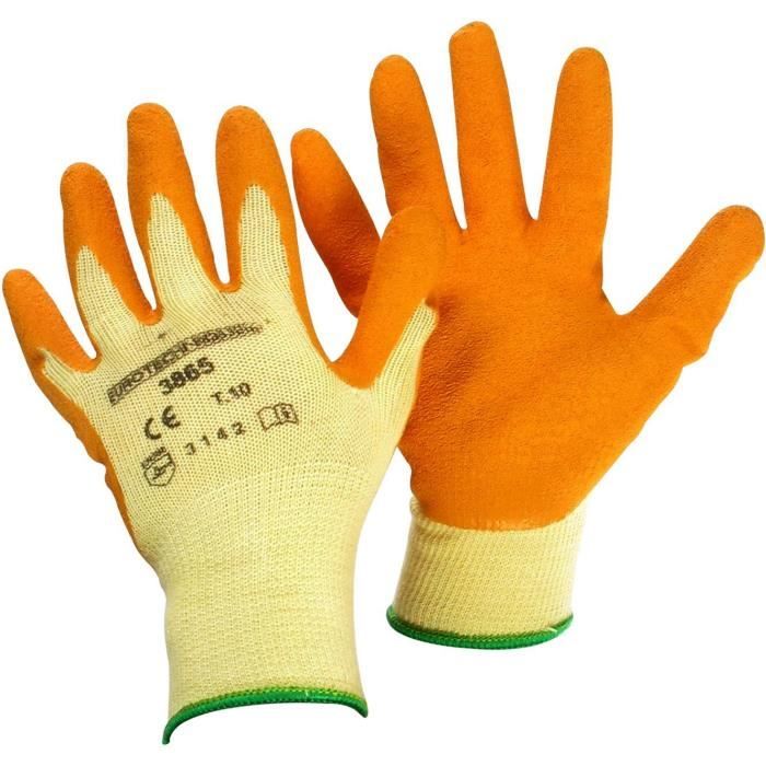 Gants jardinage unisexes noirs et jaunes