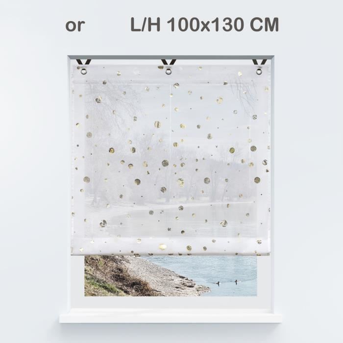 Rideau Voilage Romain SIMPVALE Vintage Translucide – Blanc 80x140 Cm – Élégance & Lumière Douce