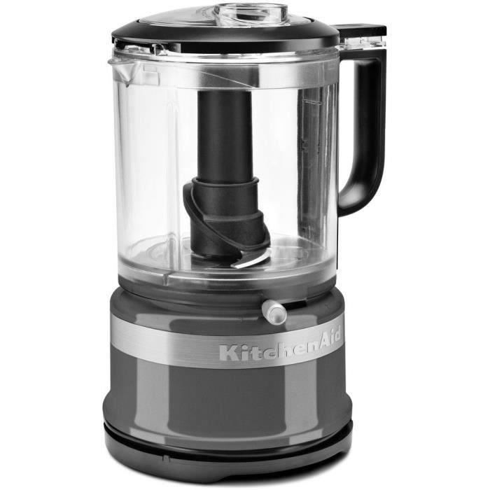 kitchen aid 5kfc0516ecu - hachoir 1,19l - 2 vitesses et mode impulsion - 240w - couvercle avec verseur intégré - gris