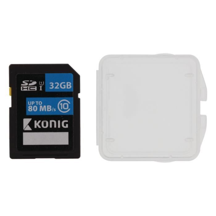 Carte mémoire flash - KONIG - CSSDHC32GB - 32 Go - Carte mémoire SDHC UHS-I