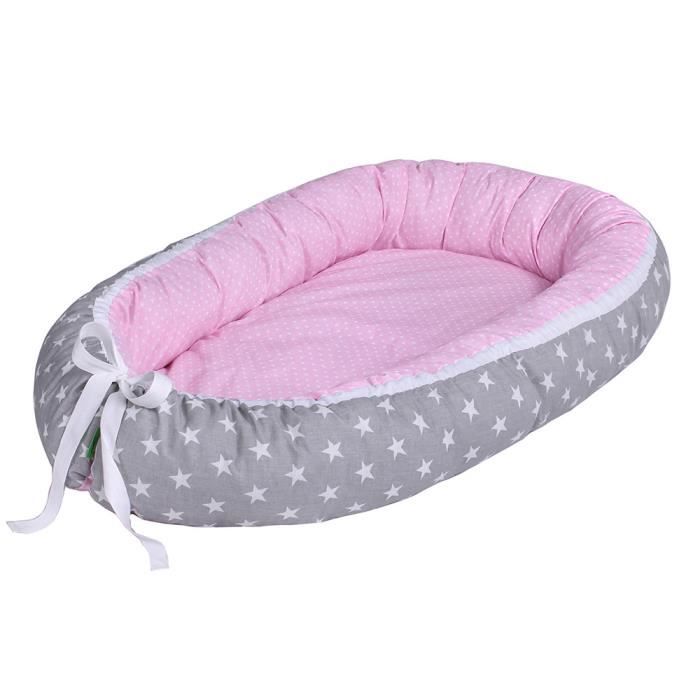 Lulando Baby Nest Nid Pour Bebe Cocon Multifonctionnel Reversible Couleurs White Stars Dots Pink Cdiscount Puericulture Eveil Bebe
