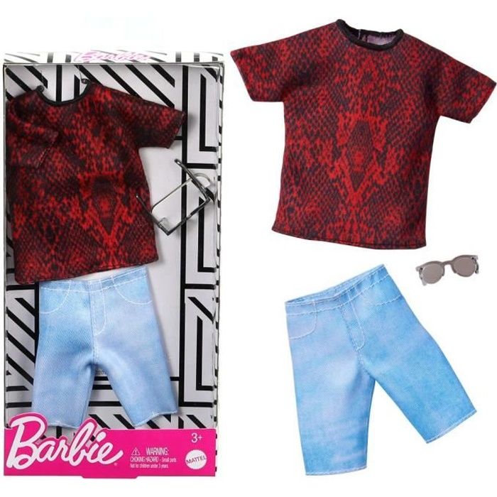 Streetwear Style - Vêtements pour poupées Ken - L'ensemble comprend: 1  chemise, 1 paire de shorts, 1 lunettes de soleil - Livraison - Cdiscount  Jeux - Jouets