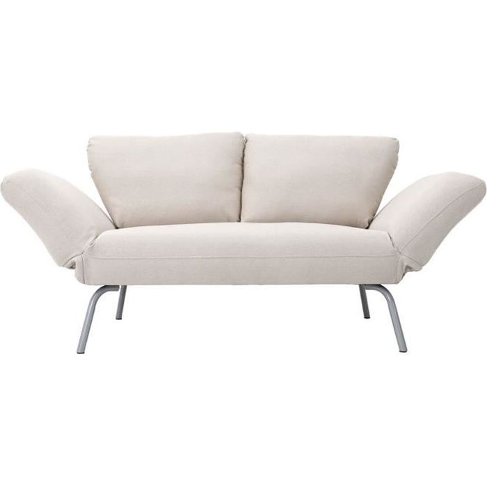 miliboo canape convertible design 2 places beige elmer cdiscount maison