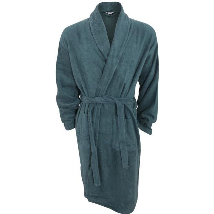 Robe De Chambre En Coton Homme Vert Achat Vente Robe De