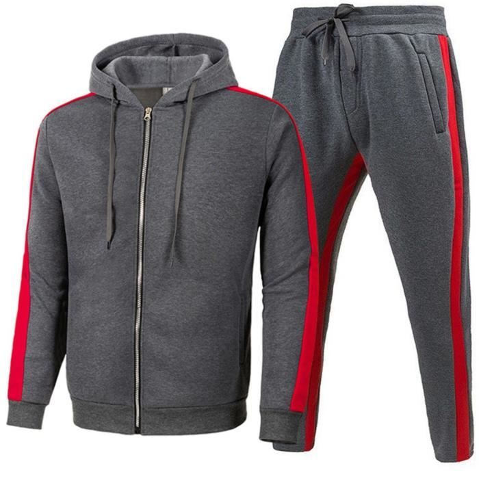 Survêtement Homme Ensemble Jogging Ensemble de Cordon de Serrage Vêtement  de Sport Rétro Manches Longues Sweat +Pantalon Gris A Gris a - Cdiscount  Prêt-à-Porter